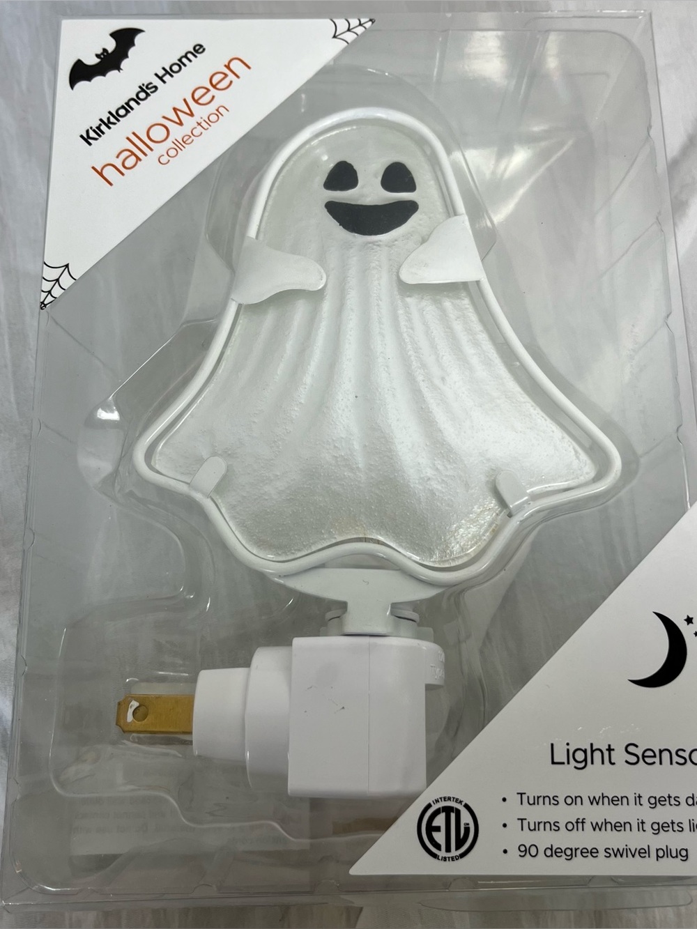Kirkland's Home Halloween Ghost Night Light NIB Swivel Plug Light Sensor